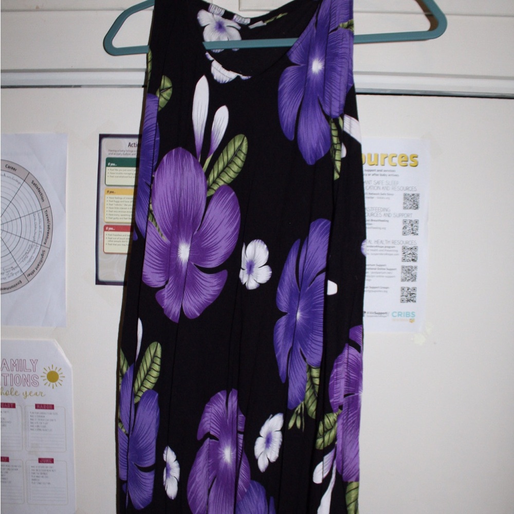 Floral Black and Purple Dress